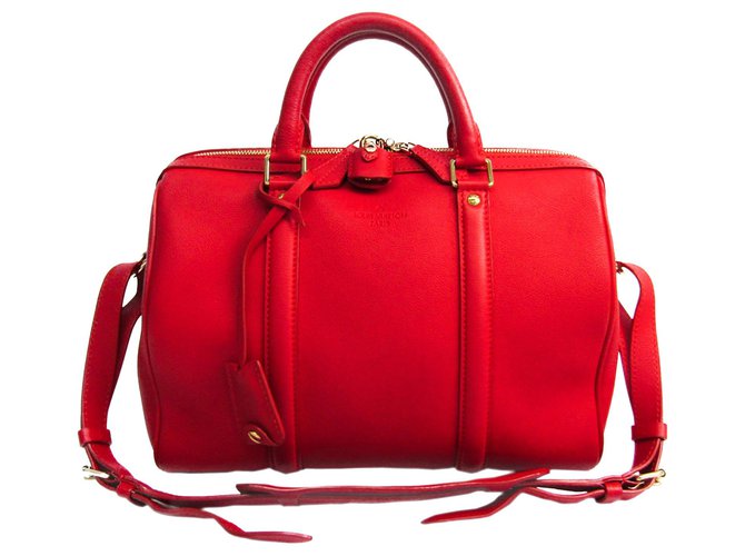 Sacoche en cuir rouge Louis Vuitton PM Veau façon poulain  ref.128413