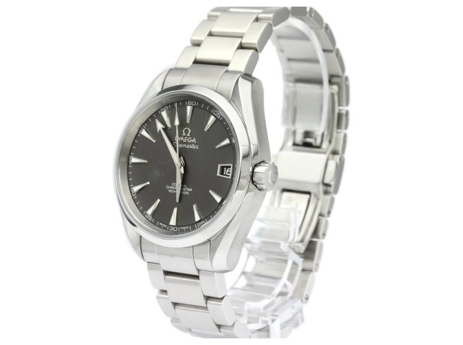 Omega Silver Stainless Steel Seamaster Aqua Terra Automatic Watch 231.10.39.21.06.001 Black Silvery Metal  ref.128415