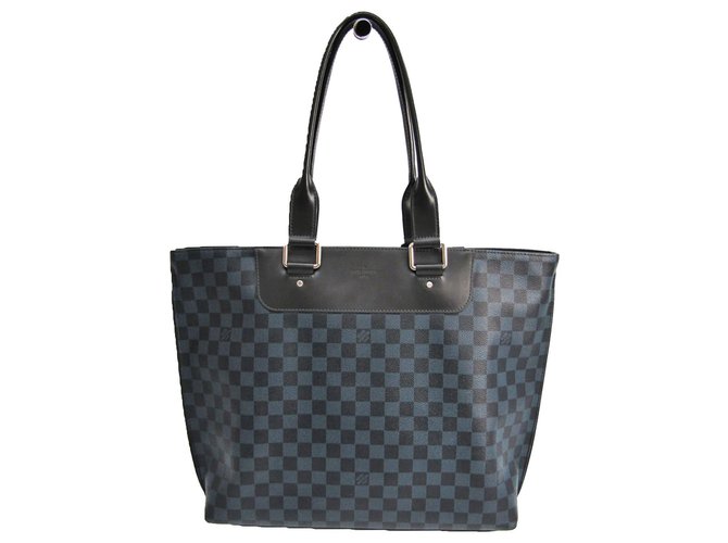 Louis+Vuitton+Cabas+Voyage+Shoulder+Bag+Blue+Canvas for sale online