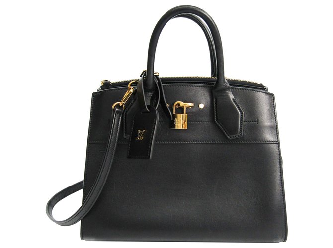 Louis Vuitton Black Leather City Steamer PM Pony-style calfskin  ref.128429
