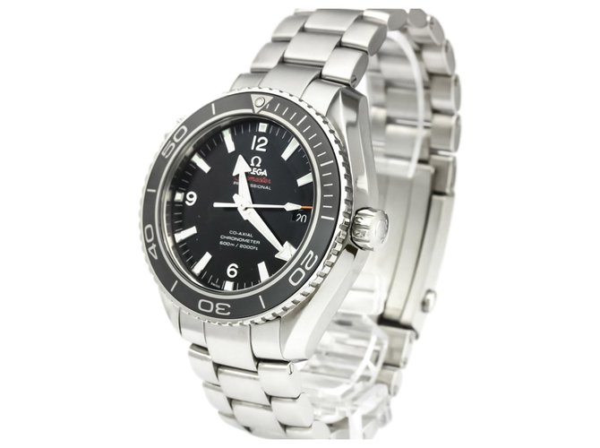 Omega Silver Stainless Steel Seamaster Planet Ocean Automatic Watch 232.30.46.21.01.001 Black Silvery Metal  ref.128435