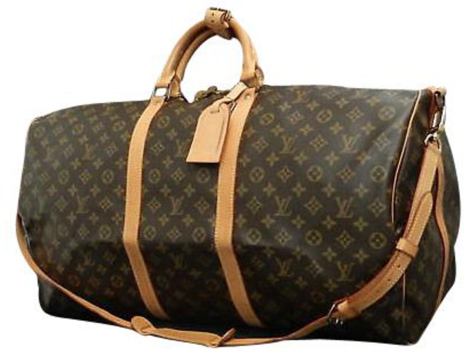 Louis Vuitton Keepall Bandouliere 60 Brown Cloth  ref.128454