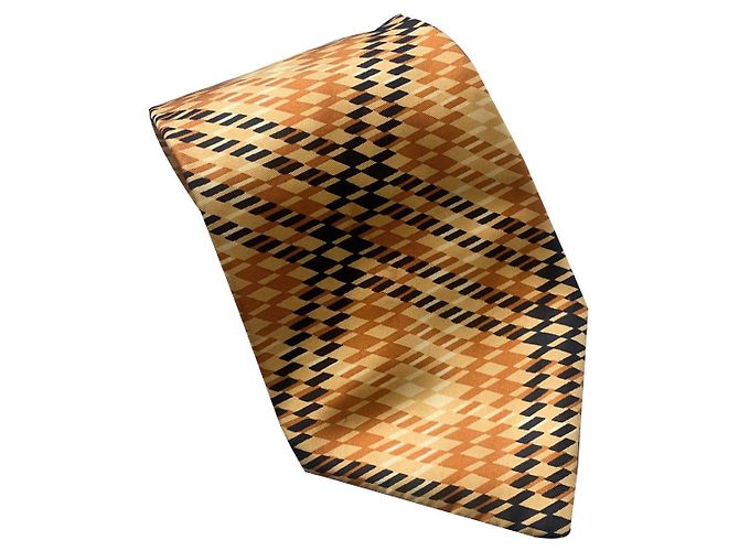 Nina Ricci Abstract Print Silk Tie Brown