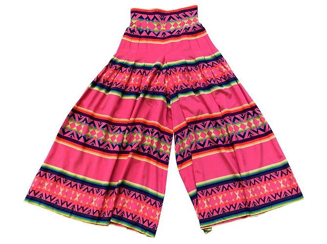 Culotte Escada de seda estampado abstracto rosa Multicolor