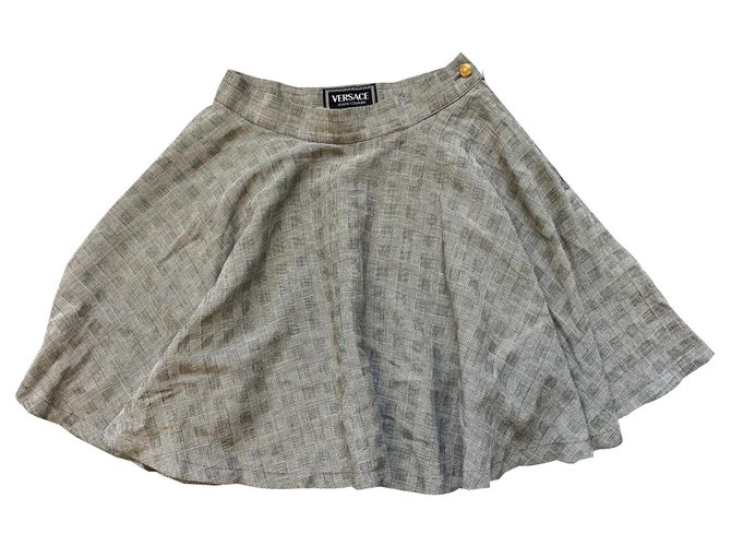 Versace Skirts Dark grey Viscose  ref.128487