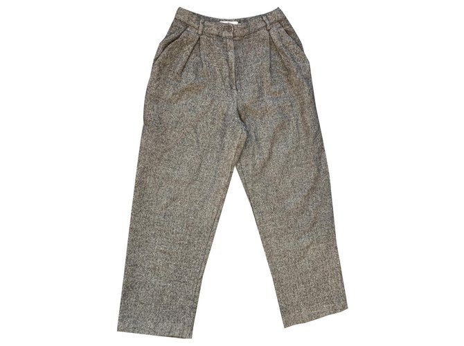 Valentino Pants, leggings Dark grey Wool  ref.128490