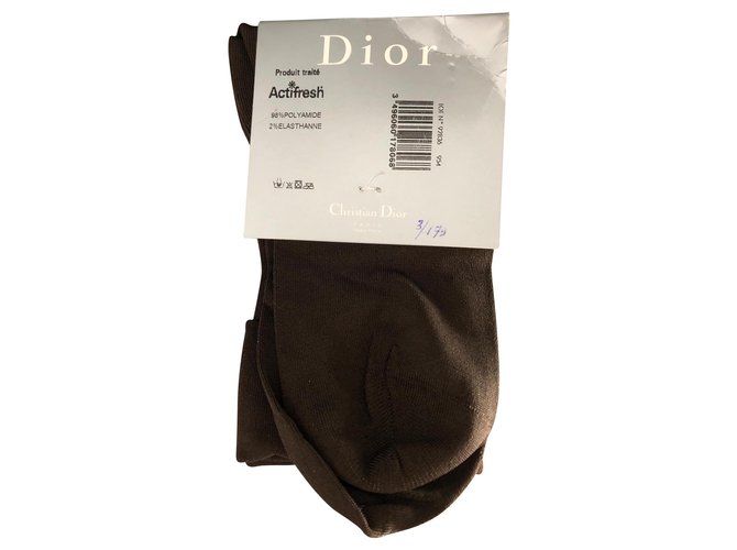 Christian Dior calcetines Marrón oscuro Poliamida  ref.128507