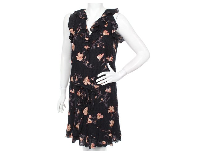 Paige Jeans Farfalla Nero / Desert Sunrise-Poppy Dress Multicolore Cotone  ref.128512