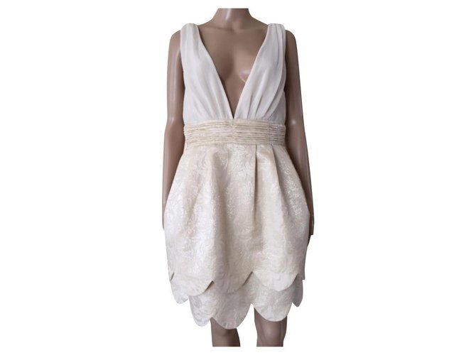 Autre Marque robes h & m Polyester Crème  ref.128531