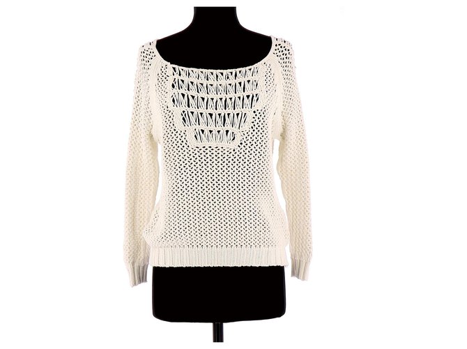 Maje Sweater White Cotton  ref.128582