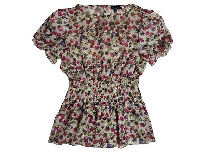 Ted Baker Blumen Bluse Polyester M Mehrfarben 