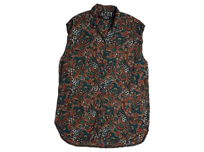Autre Marque Camicia La City Paris in seta e viscosa XL Multicolore