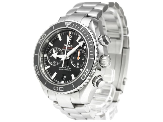 Omega Silver Stainless Steel Seamaster Planet Ocean Chronograph Automatic Watch 232.30.46.51.01.003 Black Silvery Metal  ref.128614