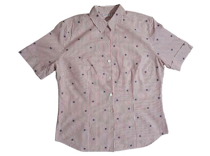 Camicia a righe Basler in cotone bianca rossa blu Bianco Rosso