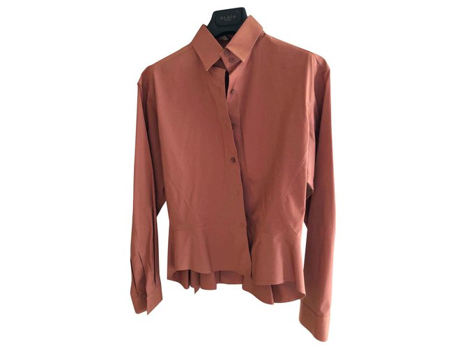 Alaïa Fitted shirt Peach Cotton  ref.128661