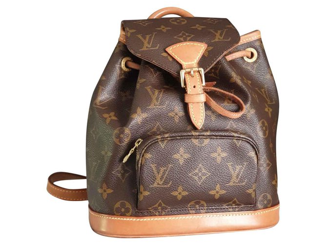 Louis+Vuitton+Montsouris+Backpack+Mini+Brown+Canvas%2FLeather for sale  online