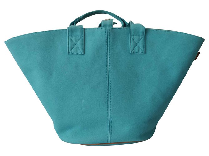 Hermès Fourre-tout Coton Turquoise  ref.128689