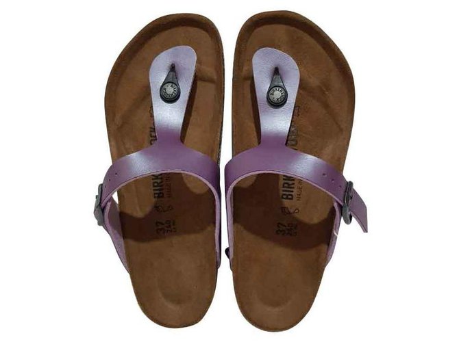 Birkenstock Sandals Purple Leather Synthetic  ref.128698