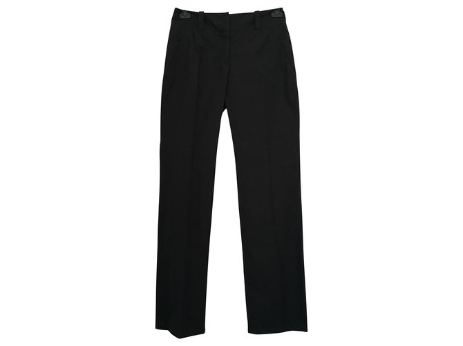 Céline Pants, leggings Black Cotton  ref.128765