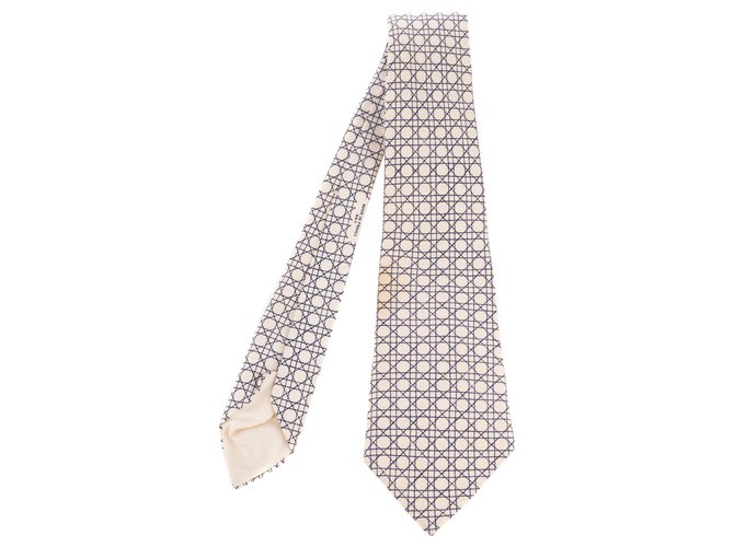 Hermès Corbata de seda con estampado geométrico de Hermes en excelentes condiciones. Negro Blanco  ref.128783