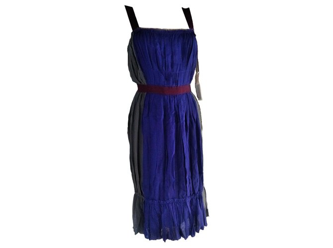 Philosophy Di Alberta Ferretti Raw Edges Dress Grey Purple Rayon  ref.128802