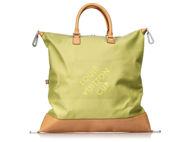 Louis Vuitton Green Damier Geant Americas Cup Cube Travel bag Brown Light  brown Light green Leather Nylon Cloth ref.128849 - Joli Closet