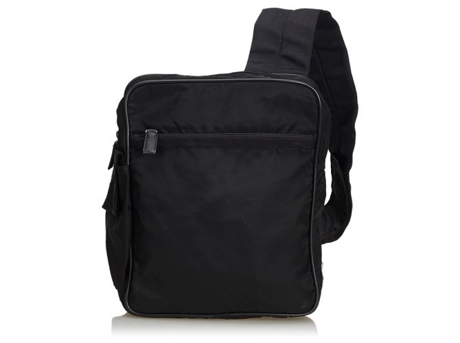 Prada Black Nylon Sling Backpack Cloth  ref.128894
