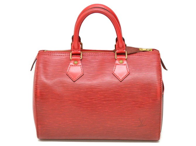 Louis Vuitton Speedy 25 Red Leather  ref.128931