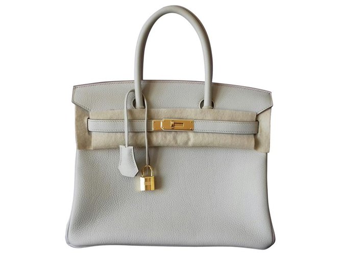 Hermès Birkin Handbag 30 cm Togo Chalk Gold Hdw White Leather  ref.128951