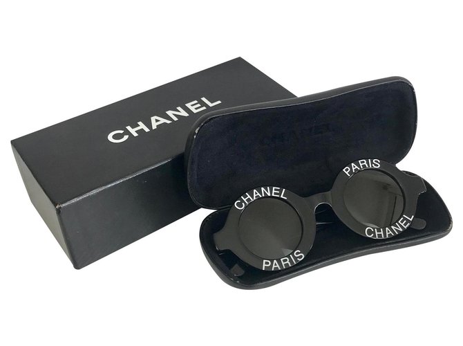 Lunettes Chanel Paris Collector vintage Plastique Noir  ref.128953