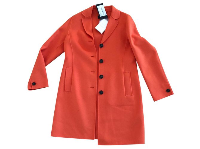 Max Mara Coats, Outerwear Orange Wool  ref.129022