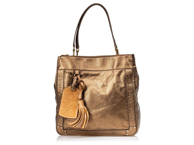 Chloé Chloe Brown Leather Eden Tote Bag Bronze  ref.129089