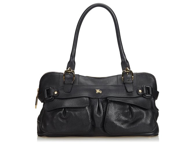 Burberry Black Leather Shoulder Bag  ref.129091