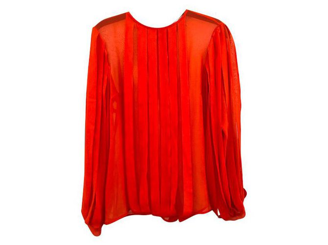 Autre Marque Belle Of London Silk crepe blouse Orange  ref.129121