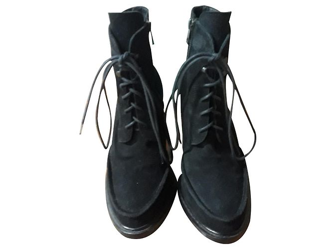 Ann Demeulemeester Deerskin Ankle Boots Black