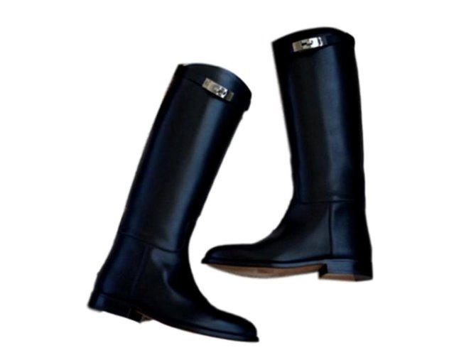 Hermès boots Cuir Noir  ref.129154