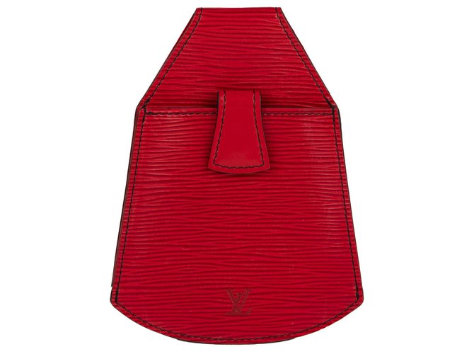 Custodia da cintura Louis Vuitton Sherwood in pelle rossa in ottime condizioni! Rosso  ref.129174