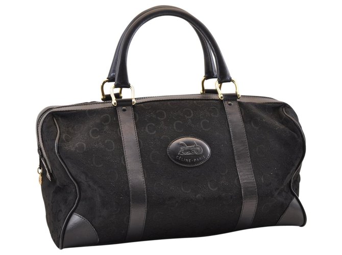 Céline Bolso Celine Boston Negro Lienzo  ref.129178