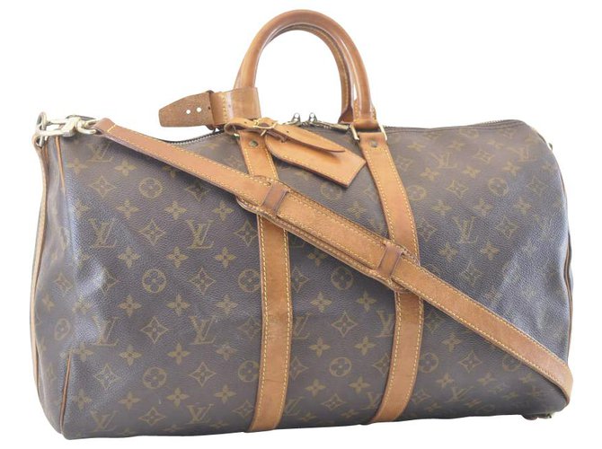 Louis Vuitton Keepall Bandouliere 45 Brown Cloth  ref.129188