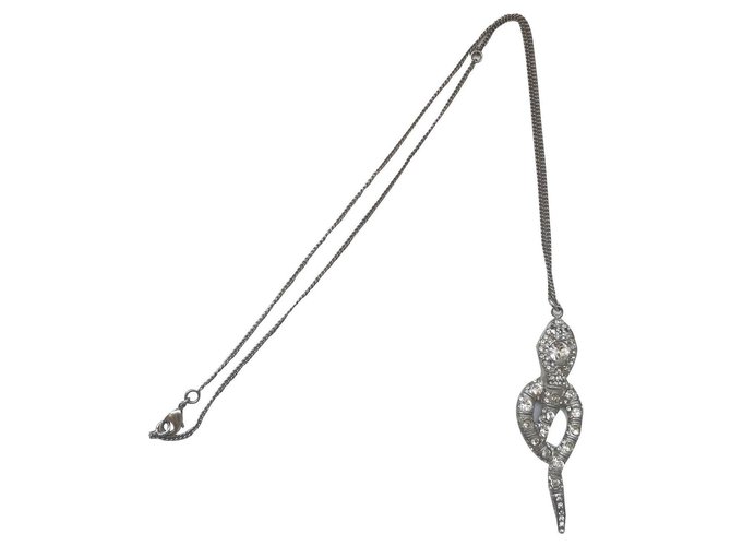 Halskette Chanel Silber Metall  ref.129190