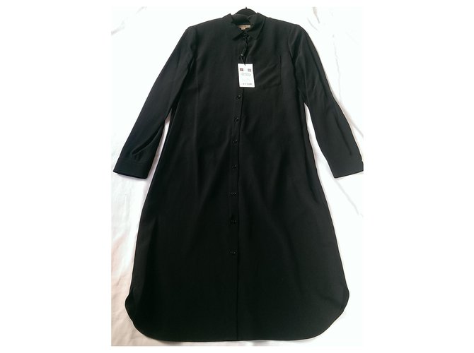 Burberry Robes Soie Noir  ref.129225