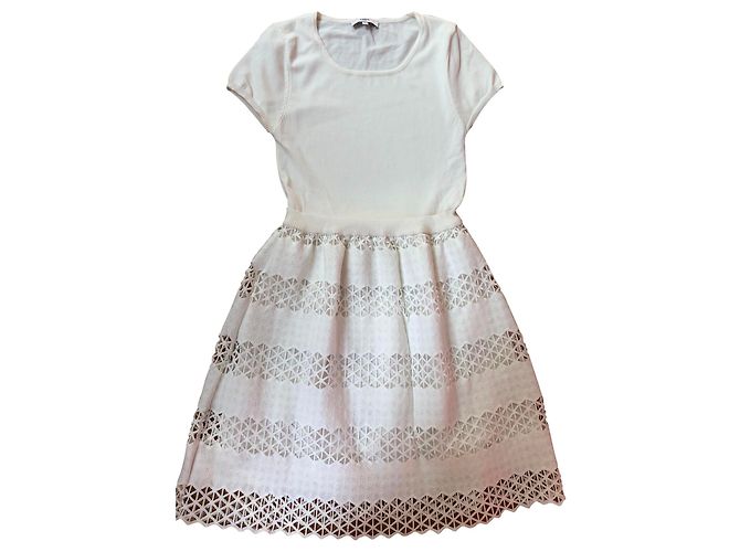 Vestido Suncoo de algodón y encaje blanco