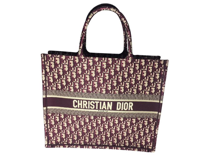 Christian Dior Book Oblique Embroidered Canvas Tote Bag