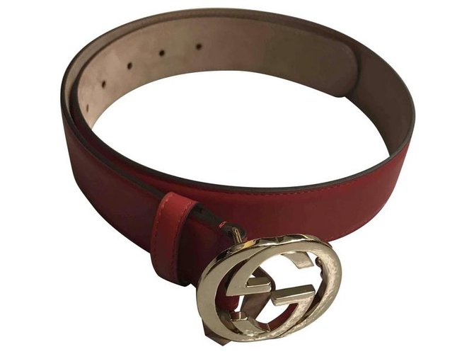 GUCCI BELT  RED NEW Leather  ref.129244