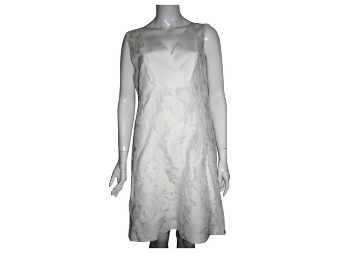 Comptoir Des Cotonniers Kleid aus Seidengemisch Weiß Baumwolle  ref.129253