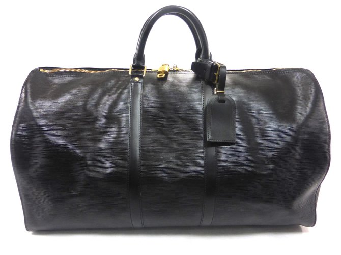 Louis Vuitton keepall 55 Cuir épi noir Black Leather  ref.129272