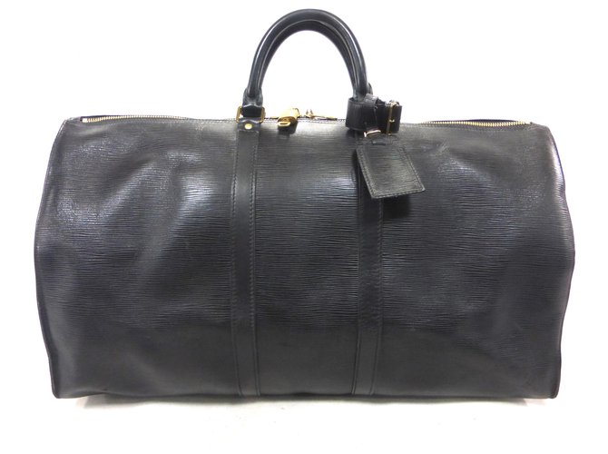 Louis Vuitton keepall 55 Cuir épi noir Black Leather  ref.129276