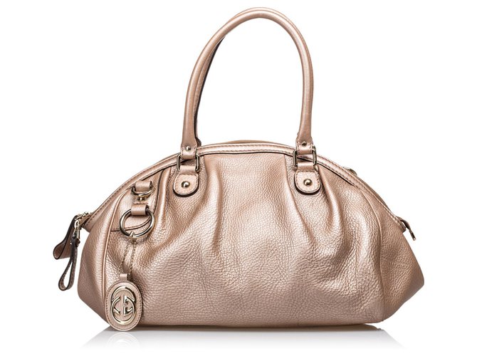 Gucci Brown Leather Sukey Handbag Light brown  ref.129360