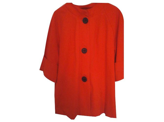Abrigo Christian Lacroix de algodón rojo con botones negros Roja