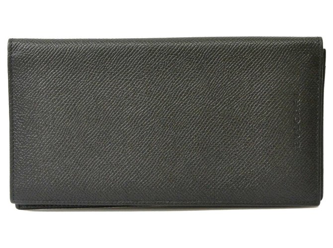 Bulgari Leather Wallet Black  ref.129439